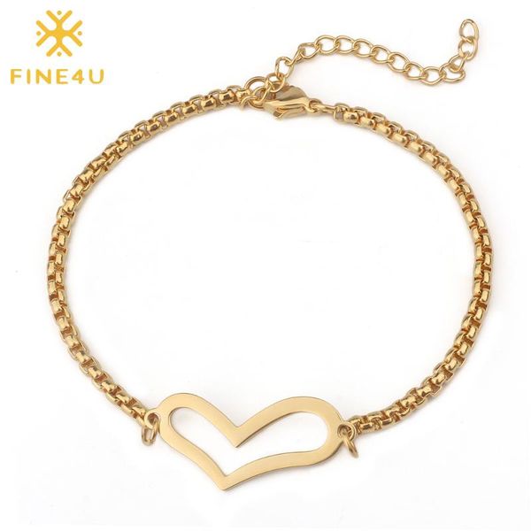 charm bracelets fine4u b223 stainless steel love heart for men women gold color box chain bracelet rolo jewelry, Golden;silver
charm bracelets fine4u b223 stainless steel love heart for men women gold color box chain bracelet rolo jewelry, Golden;silver