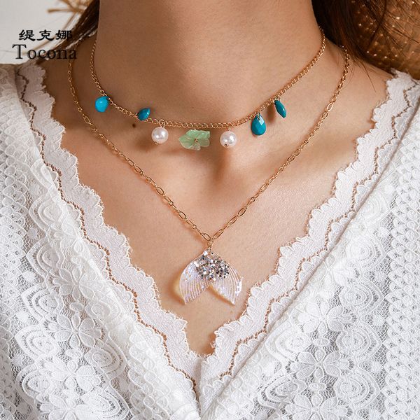 tocona bohemian shiny fish tail pendant necklace for women colorfu bead flowers multilayer gold chain choker jewelry 14293, Silver
tocona bohemian shiny fish tail pendant necklace for women colorfu bead flowers multilayer gold chain choker jewelry 14293, Silver