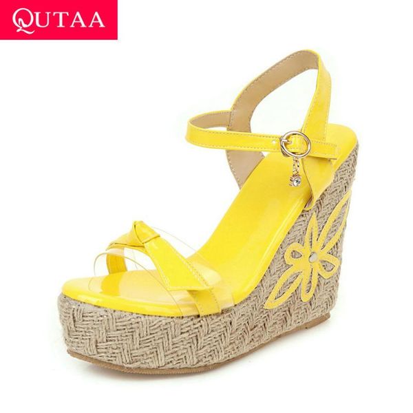 qutaa 2020 butterfly-knot transparent pu sandals wedge high heel women shoes fashion platform summer ladies pumps big size 34-43, Black
qutaa 2020 butterfly-knot transparent pu sandals wedge high heel women shoes fashion platform summer ladies pumps big size 34-43, Black