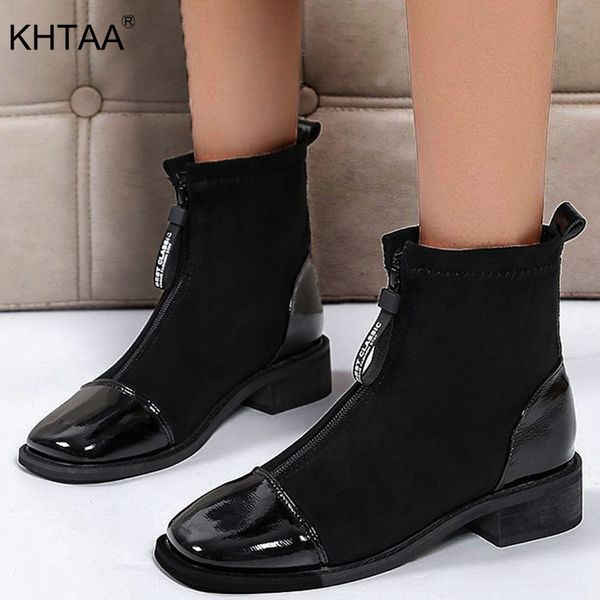 women's ankle boots low heel winter shoes woman pu leather zipper square toe plus szie elegant ladies boot comfort shoe female, Black
women's ankle boots low heel winter shoes woman pu leather zipper square toe plus szie elegant ladies boot comfort shoe female, Black