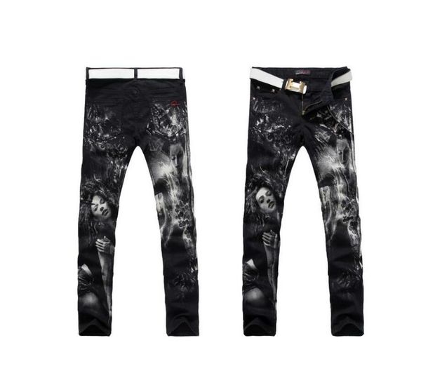 28-38 2020 new men clothing gd hair stylist fashion printing non mainstream straight jeans plus size trousers costumes, Blue
28-38 2020 new men clothing gd hair stylist fashion printing non mainstream straight jeans plus size trousers costumes, Blue