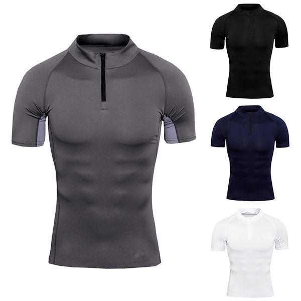 mens solid color quick dry fitness t-shirts polyester stand collar zipper for men's t-shirt summer men's slim running sportswear, White;black
mens solid color quick dry fitness t-shirts polyester stand collar zipper for men's t-shirt summer men's slim running sportswear, White;black