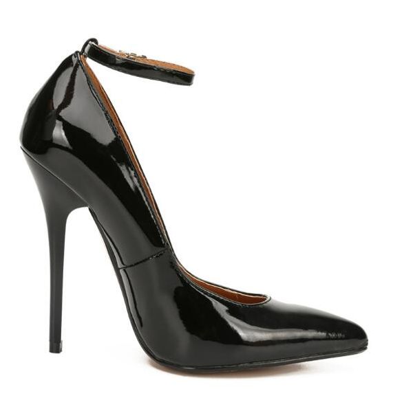 lady pointed toe patent leather ankle straps fashion stiletto thin high heels size 45 48 women's heels pumps women wedding shoes, Black
lady pointed toe patent leather ankle straps fashion stiletto thin high heels size 45 48 women's heels pumps women wedding shoes, Black