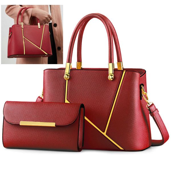 2pc/set women casual tote bag 2020 luxury handbags designer shoulder bags bags for women composite bag bolsos