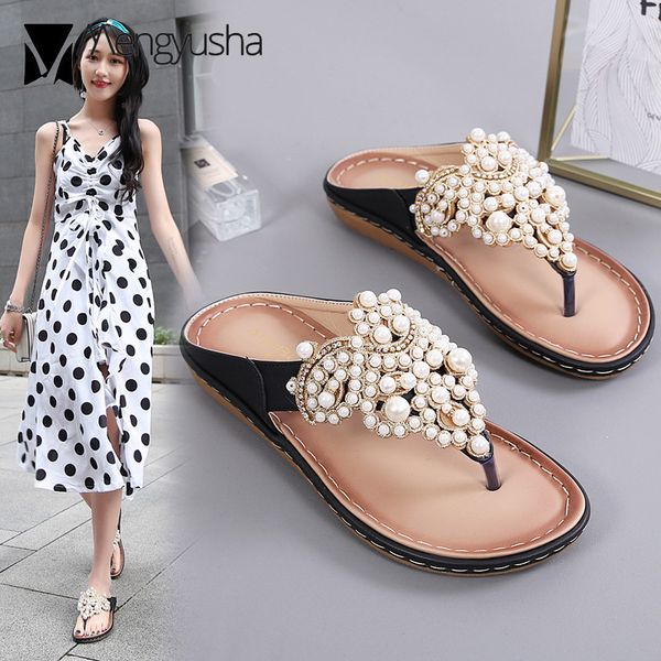 design pearl decoration flat sandals women glitter crystal slippers comfy ladies beads slides shoes summer sandalias mujer, Black
design pearl decoration flat sandals women glitter crystal slippers comfy ladies beads slides shoes summer sandalias mujer, Black