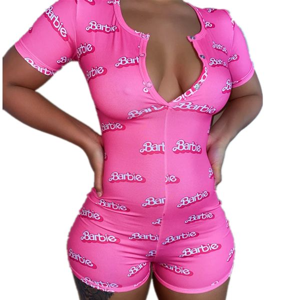 women v-neck short sleeve bodycon bodysuit casual printed button sleepwear jumpsuit shorts romper leotard for summer, Black;white
women v-neck short sleeve bodycon bodysuit casual printed button sleepwear jumpsuit shorts romper leotard for summer, Black;white