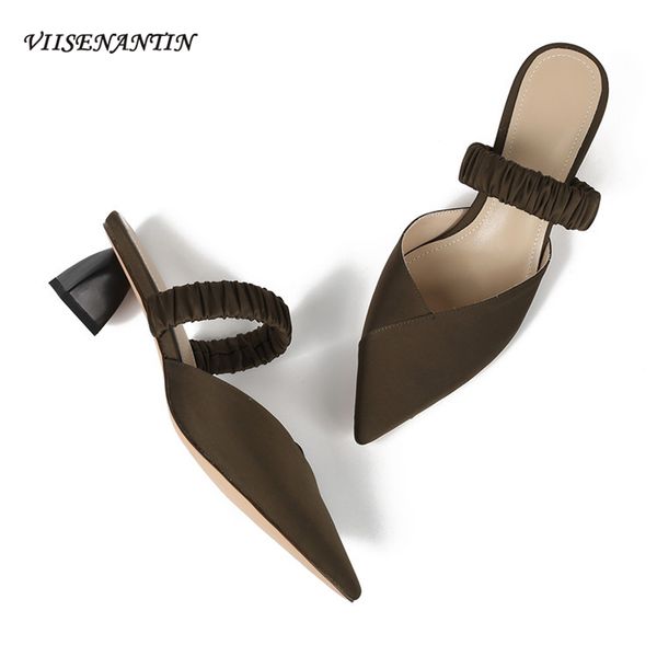 2020 new french retro gentle slippers summer fashion outer wear pointed toe mid-heel evening fairy style mules women slippers, Black
2020 new french retro gentle slippers summer fashion outer wear pointed toe mid-heel evening fairy style mules women slippers, Black
