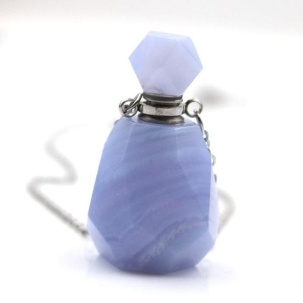 fyjs unique silver plated geometric shape perfume bottle pendant stripe purple agates necklace fashion jewelry
fyjs unique silver plated geometric shape perfume bottle pendant stripe purple agates necklace fashion jewelry