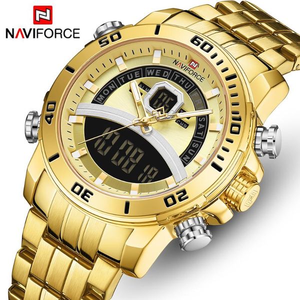 naviforce men watch fashion stainless steel dual display mens watches waterproof wristwatches relogio masculino, Slivery;brown
naviforce men watch fashion stainless steel dual display mens watches waterproof wristwatches relogio masculino, Slivery;brown