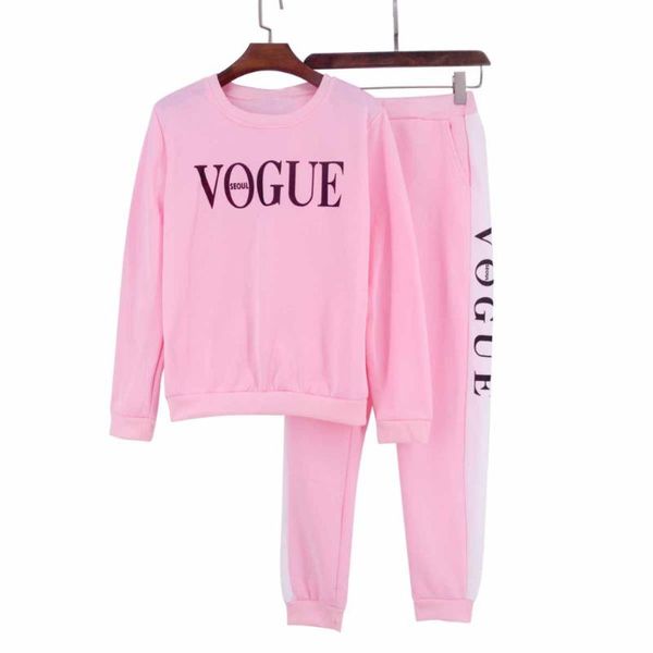 tracksuit autumn winter 2 piece set women vogue letters printed sweatshirt+pants suit tracksuits long sleeve sportswear outfit, Gray
tracksuit autumn winter 2 piece set women vogue letters printed sweatshirt+pants suit tracksuits long sleeve sportswear outfit, Gray