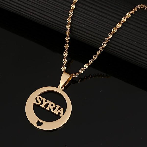 stainless steel alphabet syria pendant necklaces trendy syrians round chain jewelry, Silver
stainless steel alphabet syria pendant necklaces trendy syrians round chain jewelry, Silver
