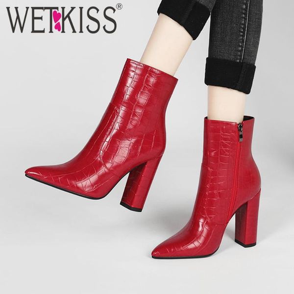 wetkiss 2020 new ankle boots for women block high heels booties emboss pu peather pointed toe patent shoes woman big size 34-43, Black
wetkiss 2020 new ankle boots for women block high heels booties emboss pu peather pointed toe patent shoes woman big size 34-43, Black