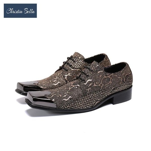 christia bella new gold snake pattern men party oxford shoes metal square toe brogue shoes lace up business men leather, Black
christia bella new gold snake pattern men party oxford shoes metal square toe brogue shoes lace up business men leather, Black