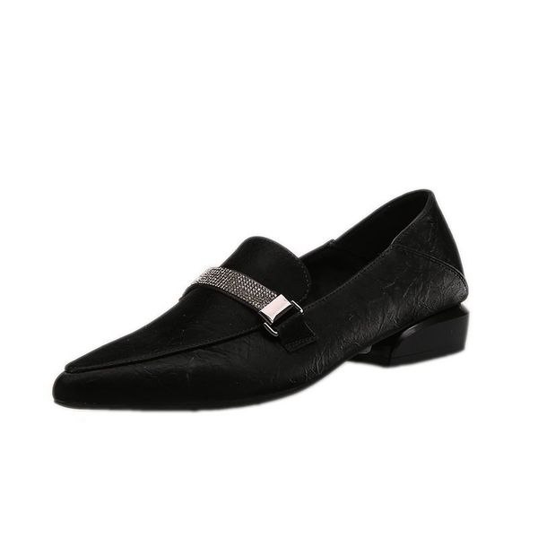 dress shoes fashion vintage pu leather party lady loafers low heel pointed toe rhinestone strap glossy for woman, Black
dress shoes fashion vintage pu leather party lady loafers low heel pointed toe rhinestone strap glossy for woman, Black