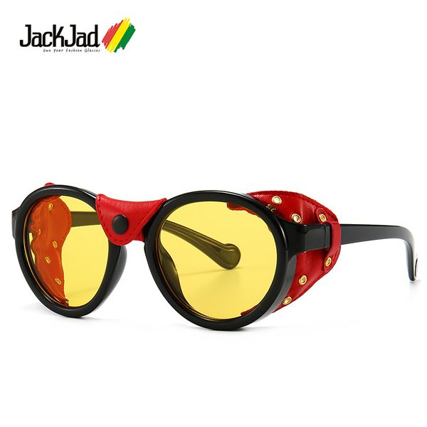 jackjad 2020 fashion vintage steampunk style cool sunglasses leather side shield brand design sun glasses 0046, White;black
jackjad 2020 fashion vintage steampunk style cool sunglasses leather side shield brand design sun glasses 0046, White;black
