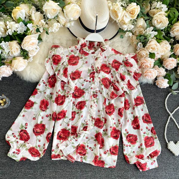singrain women french sweet print blouse design stand collar puff sleeve slim autumn korean style casual chic flower blouse, White
singrain women french sweet print blouse design stand collar puff sleeve slim autumn korean style casual chic flower blouse, White