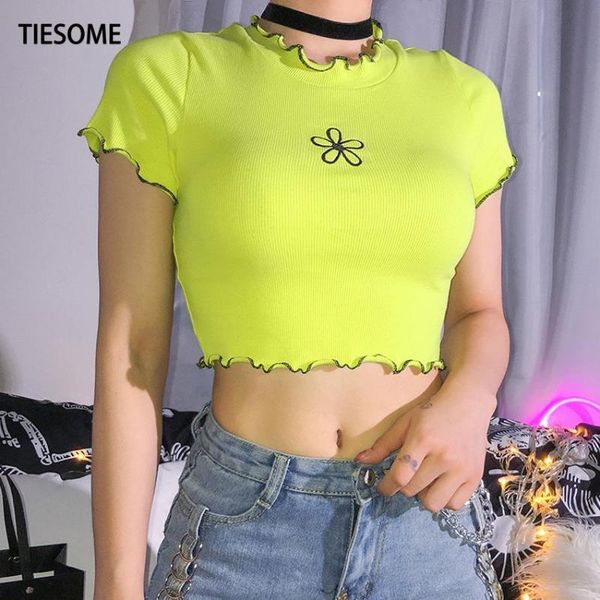 women's t-shirt tiesome 2021 spring and summer ins crop green dense edge small flower floral print embroidery short-sleeved, White
women's t-shirt tiesome 2021 spring and summer ins crop green dense edge small flower floral print embroidery short-sleeved, White