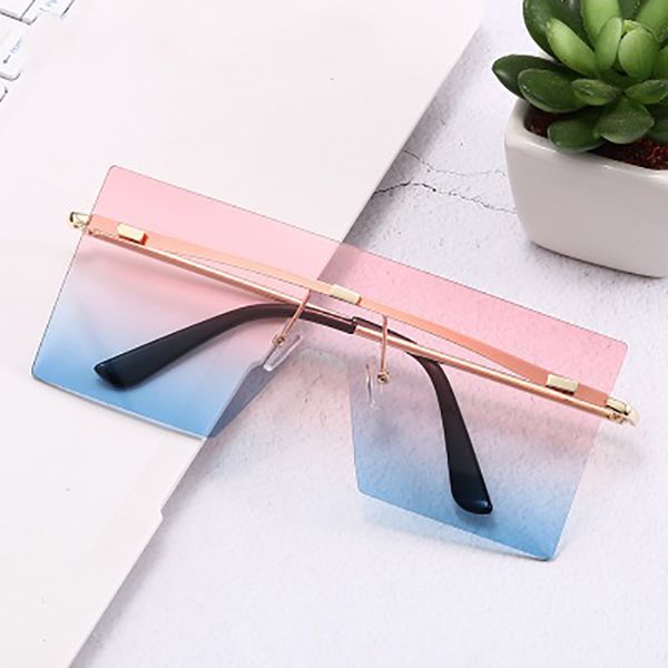 new fashion large rectangle sunglasses women rimless square sun glasses for women 2020 summer style female uv400 blue pink, White;black 
new fashion large rectangle sunglasses women rimless square sun glasses for women 2020 summer style female uv400 blue pink, White;black