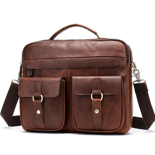 2020 natural cow leather handbag men's briefcase shoulder bags brand vintage genuine leather messenger bag male lapbag new
2020 natural cow leather handbag men's briefcase shoulder bags brand vintage genuine leather messenger bag male lapbag new