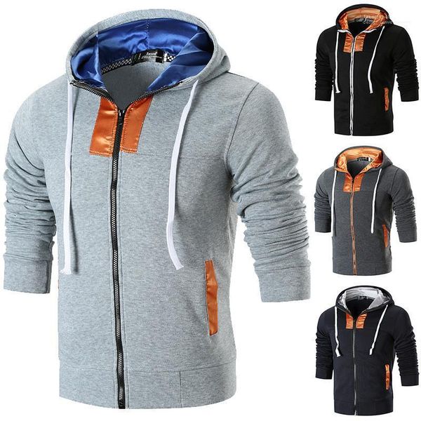 designer hoodies autumn patchwork long sleeve skinny mens sweatshirts fashion mens clothing mens cardigan, Black 
designer hoodies autumn patchwork long sleeve skinny mens sweatshirts fashion mens clothing mens cardigan, Black