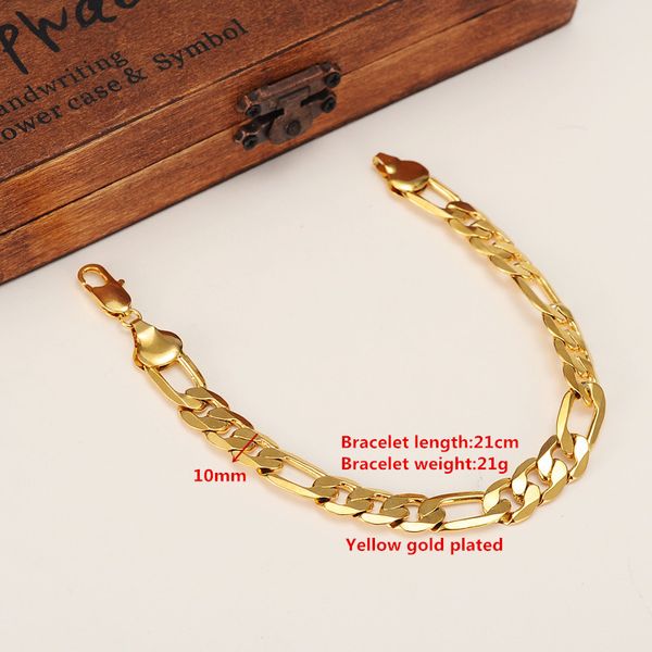mens solid gold tone 10mm italian figaro link chain bracelet 210mm inches jewelry, Black
mens solid gold tone 10mm italian figaro link chain bracelet 210mm inches jewelry, Black