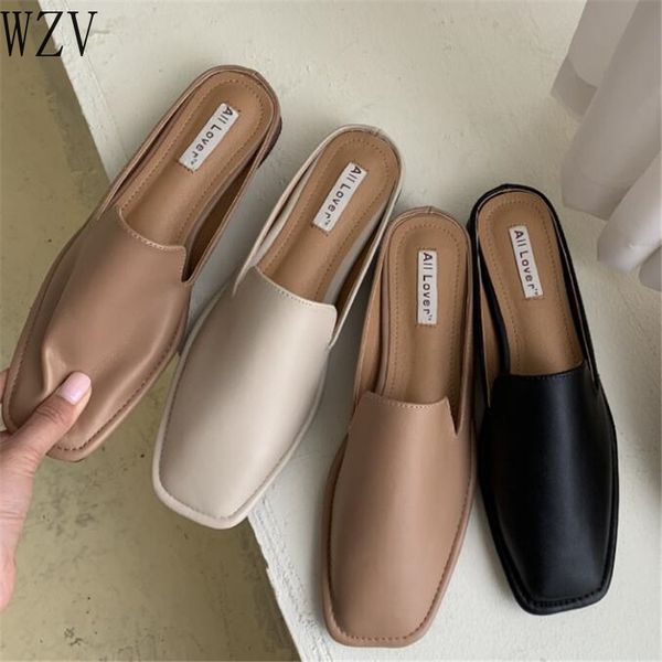 women slippers low-heels mules shoes slip on casual office shoes woman square toe slides outdoor female sandals zapatos de muje, Black 
women slippers low-heels mules shoes slip on casual office shoes woman square toe slides outdoor female sandals zapatos de muje, Black
