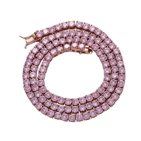 3 color brass 4mm 1 row tennis chain pink cz necklace women jewelry gift cn190, Silver
3 color brass 4mm 1 row tennis chain pink cz necklace women jewelry gift cn190, Silver
