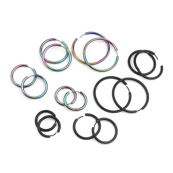 hoop & huggie 8seasons 304 stainless steel 46mm/36mm/31mm/26mm earrings black multicolor circle ring women party jewelry,1pair, Golden;silver
hoop & huggie 8seasons 304 stainless steel 46mm/36mm/31mm/26mm earrings black multicolor circle ring women party jewelry,1pair, Golden;silver