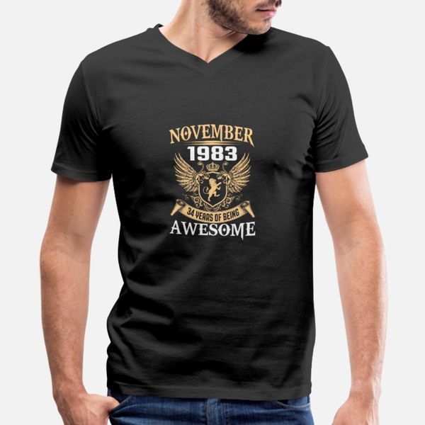 november 1983 34 years of being awesome t shirt men personalized tee shirt s-xxxl slim fit humor summer style formal shirt
november 1983 34 years of being awesome t shirt men personalized tee shirt s-xxxl slim fit humor summer style formal shirt
