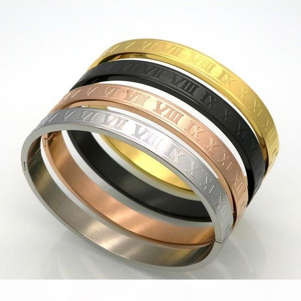 new stainless steel rose gold silver couples bracelet carving roman numeral lover cuff bracelet bangle wedding jewelry men women, Black
new stainless steel rose gold silver couples bracelet carving roman numeral lover cuff bracelet bangle wedding jewelry men women, Black