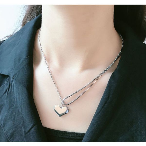 women heart pendant necklaces for wedding party smooth choker collares vintage engagement jewelry box chain, Silver
women heart pendant necklaces for wedding party smooth choker collares vintage engagement jewelry box chain, Silver