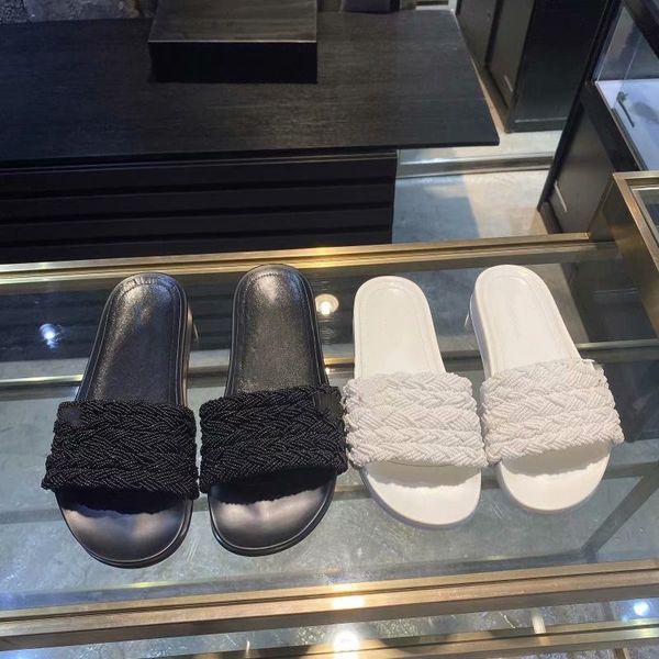 summer outdoor beach comfortable female slipper genuine leather knitting decor women shoes slides, Black
summer outdoor beach comfortable female slipper genuine leather knitting decor women shoes slides, Black