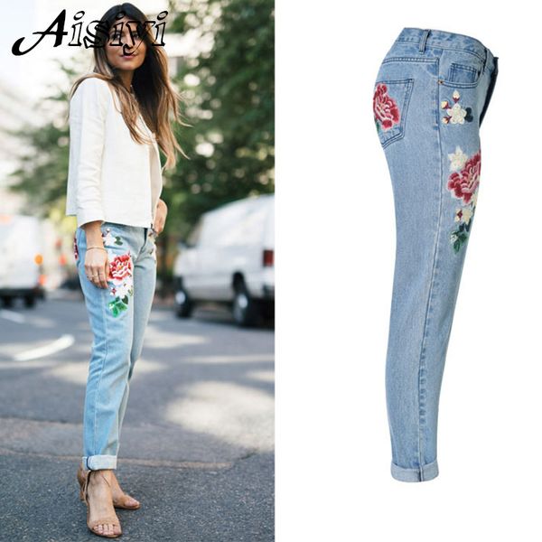 high waist jeans female straight jeans with flower embroidery light blue boyfriend female denim trousers women plus size
high waist jeans female straight jeans with flower embroidery light blue boyfriend female denim trousers women plus size