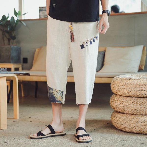 main push chinese style shorts summer men's thin casual pants loose chinese clothing stitching capri pants wide-leg for, Blue
main push chinese style shorts summer men's thin casual pants loose chinese clothing stitching capri pants wide-leg for, Blue