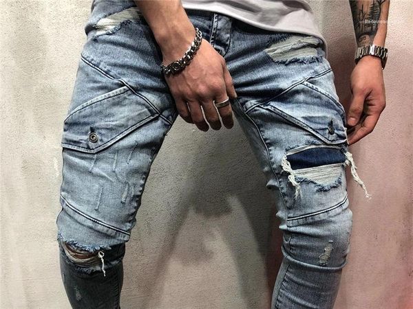 pants new ripped males long jeans pants pathwork designer mens jeans holes style males fashion pencil, Blue
pants new ripped males long jeans pants pathwork designer mens jeans holes style males fashion pencil, Blue