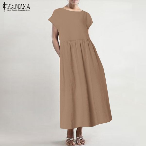 summer linen dress kaftan womens sundress zanzea 2020 casual short sleeve vestidos thin vintage female pleated robe oversized, White;black
summer linen dress kaftan womens sundress zanzea 2020 casual short sleeve vestidos thin vintage female pleated robe oversized, White;black
