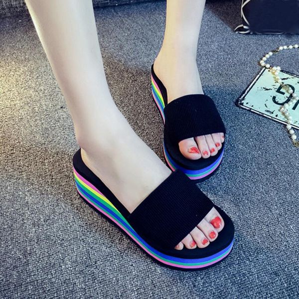 fashion rainbow shoes women summer non-slip sandals female beach slippers eva colorful slippers zapatos mujer, Black
fashion rainbow shoes women summer non-slip sandals female beach slippers eva colorful slippers zapatos mujer, Black