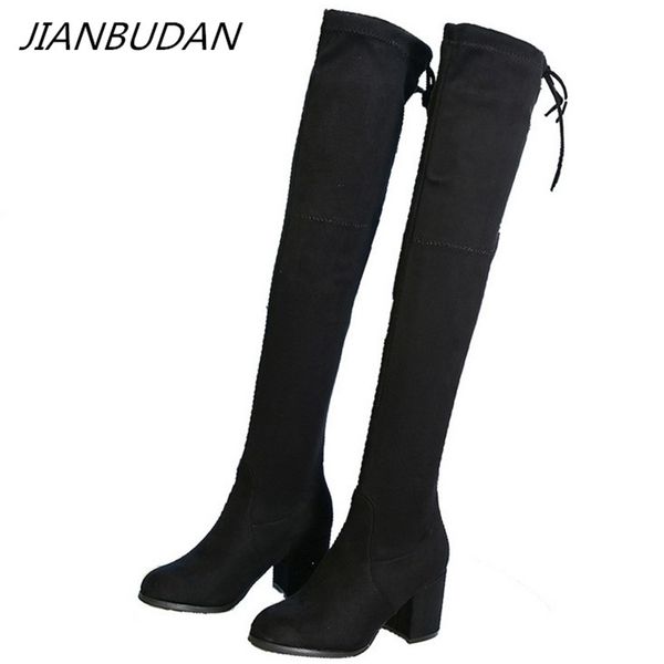 jianbudan 2020 women over the knee high boots hoof heels winter shoes round toe elastic fabric women boots size 34-40, Black
jianbudan 2020 women over the knee high boots hoof heels winter shoes round toe elastic fabric women boots size 34-40, Black