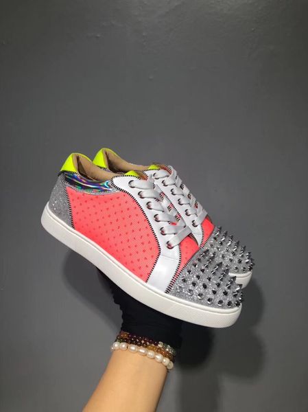 new eegant low sneakers shoes women,men mesh trainers flats spikes red bottom sneaker luxury party dress casual walking shoes eu35-46, Black
new eegant low sneakers shoes women,men mesh trainers flats spikes red bottom sneaker luxury party dress casual walking shoes eu35-46, Black