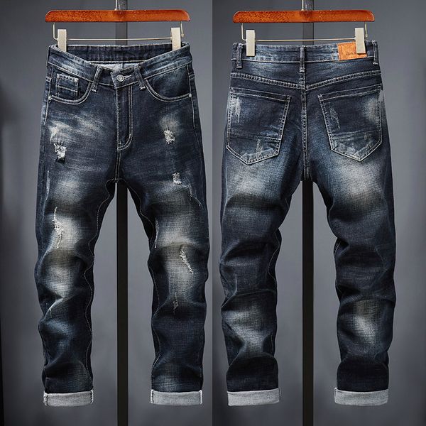 men's jeans italian fashion men vintage retro style slim fit ripped homme brand cotton denim biker, Blue
men's jeans italian fashion men vintage retro style slim fit ripped homme brand cotton denim biker, Blue