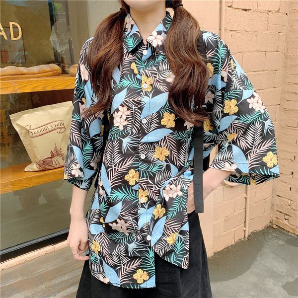 women's blouses & shirts 2021 women and fashion casual half sleeve floral print loose female, White
women's blouses & shirts 2021 women and fashion casual half sleeve floral print loose female, White