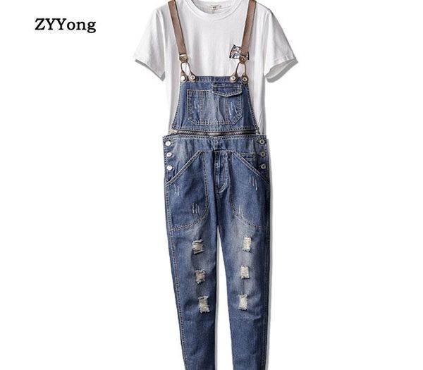 new man jeans ripped bib overalls removable waist hip hop hole homme denim jumpsuits trousers dark blue leisure cargo pants
new man jeans ripped bib overalls removable waist hip hop hole homme denim jumpsuits trousers dark blue leisure cargo pants