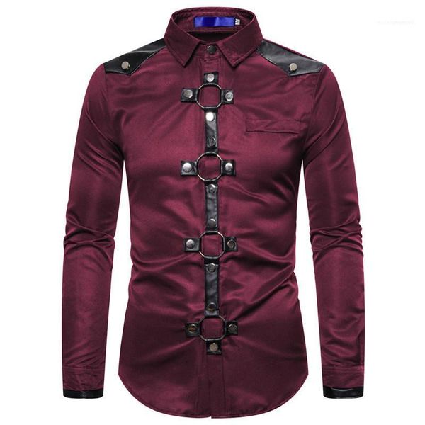 топы готические стиль casual мужская одежда rivet mens конструктора рубашки solid color turn down воротник длинные рукава mens, White;black
топы готические стиль casual мужская одежда rivet mens конструктора рубашки solid color turn down воротник длинные рукава mens, White;black