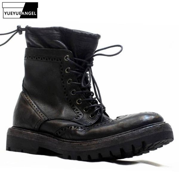 ручной работы обувь мужчины корова кожа vintage brogue boots повседневный high top real leather boots круглый toe зимний бота masculina, Black
ручной работы обувь мужчины корова кожа vintage brogue boots повседневный high top real leather boots круглый toe зимний бота masculina, Black