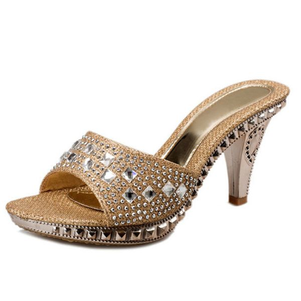 women sandals summer platform spkie high heels luxury crystal slippers outdoor female slides ladies shoes zapatos de mujer, Black
women sandals summer platform spkie high heels luxury crystal slippers outdoor female slides ladies shoes zapatos de mujer, Black