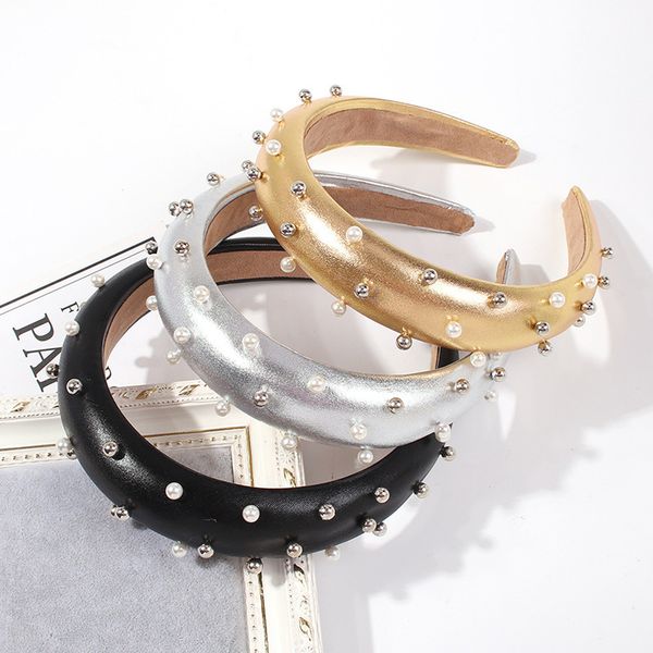 fashion beaded wide brim headband sponge imitation pearl headband super shiny leather hair accessories headband for women paty dance ls0805, Silver
fashion beaded wide brim headband sponge imitation pearl headband super shiny leather hair accessories headband for women paty dance ls0805, Silver