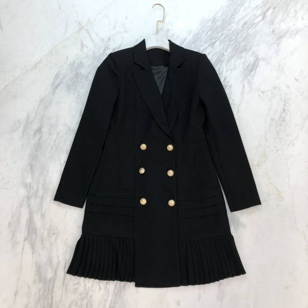 2020 autumn black/white blazer dress designer lapel neck long sleeves metal buttons milan runway dresses 80902
2020 autumn black/white blazer dress designer lapel neck long sleeves metal buttons milan runway dresses 80902