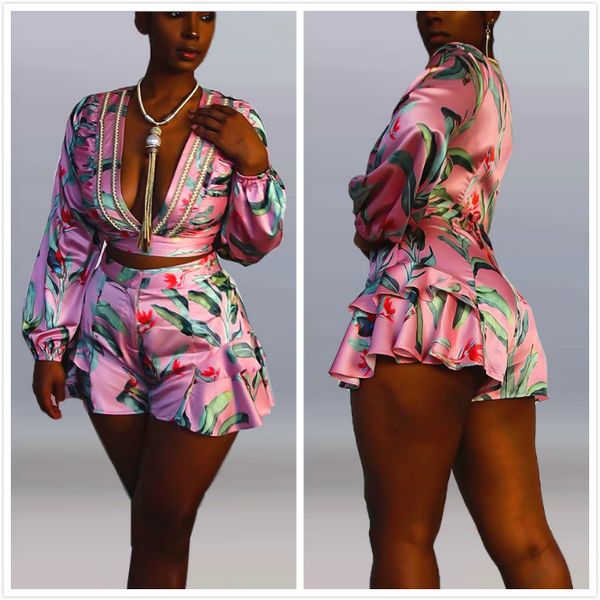 women tracksuit printing low v-neck collar long lantern sleeve short pants two-piece suit for ladies 2020 new summer c0689, Gray
women tracksuit printing low v-neck collar long lantern sleeve short pants two-piece suit for ladies 2020 new summer c0689, Gray