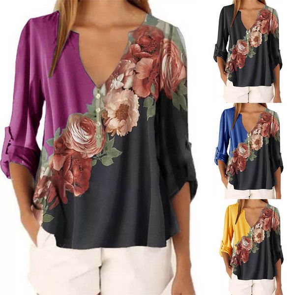 women blouses summer v neck chiffon shirts ladies floral patchwork t shirts autumn flowers print blouse female plus size shirts 050814, White
women blouses summer v neck chiffon shirts ladies floral patchwork t shirts autumn flowers print blouse female plus size shirts 050814, White