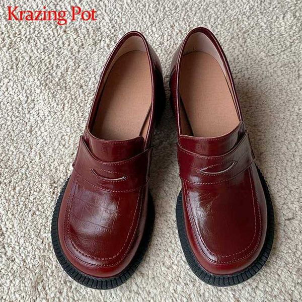 krazing pot vintage retro genuine leather square high heels big round toe slip on mature design women british school pumps l32, Black
krazing pot vintage retro genuine leather square high heels big round toe slip on mature design women british school pumps l32, Black